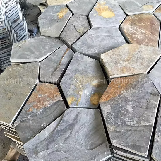 Multi Color Rustic Brown Paver Meshed Random Crazy Flag Stone