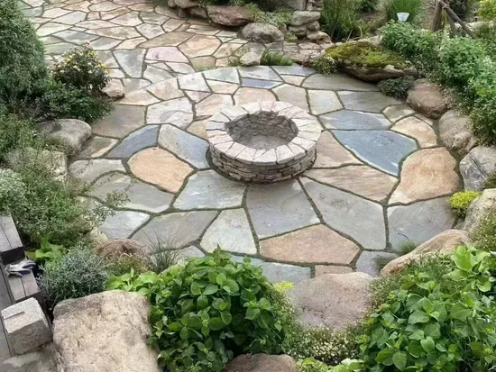 Multi Color Rustic Brown Paver Meshed Random Crazy Flag Stone