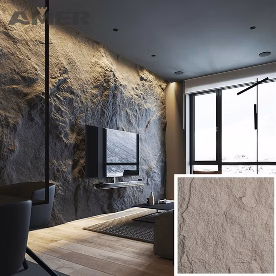 1200x600mm 3cm/5cm PU芸術文化泡石パネル